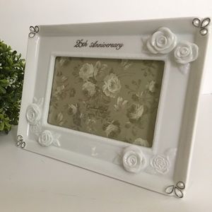 New  25th Anniversary Porcelain Frame 4x6 photo